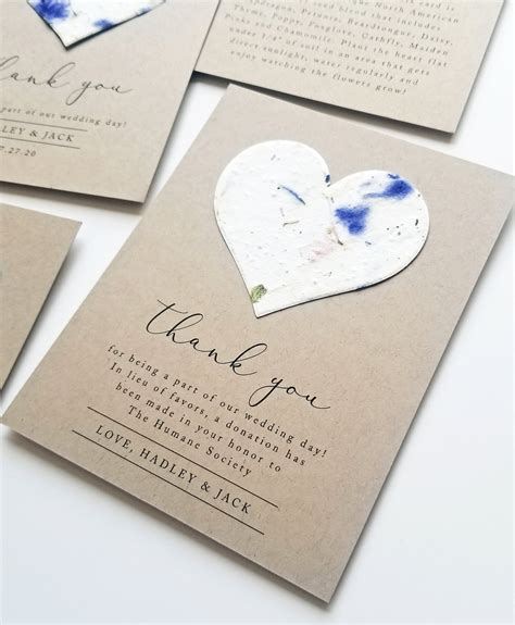Charity Donation Wedding Favor .